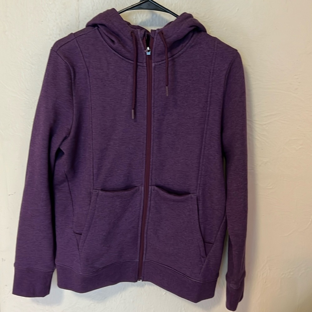 Figs On Shift Full Zip Hoodie S in Heather Deep Purple